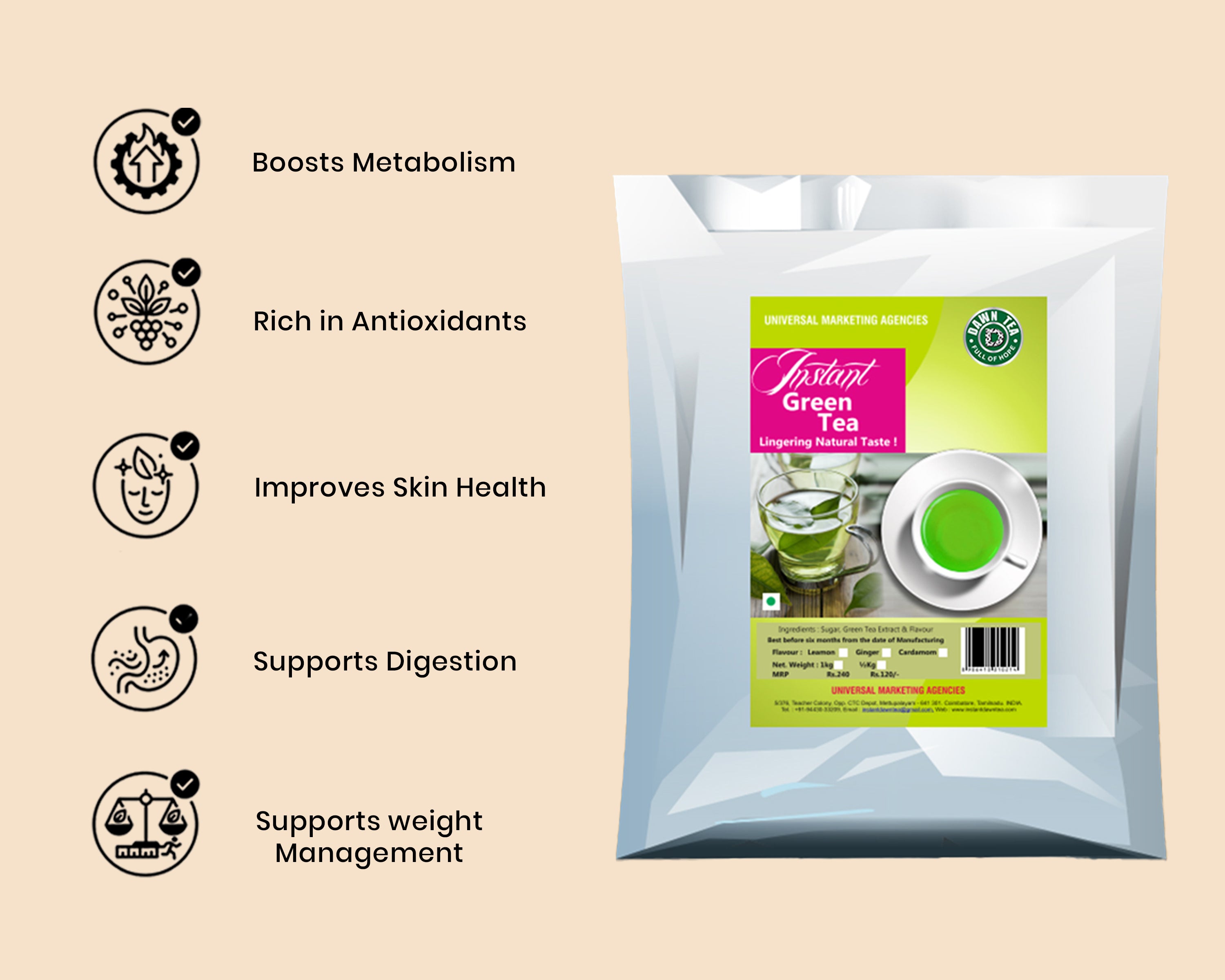 GREEN TEA PREMIX (1KG) – Dawn Tea